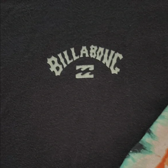Billabong Black Tee with Colorful Sleeve Detail - Picture 2 of 3